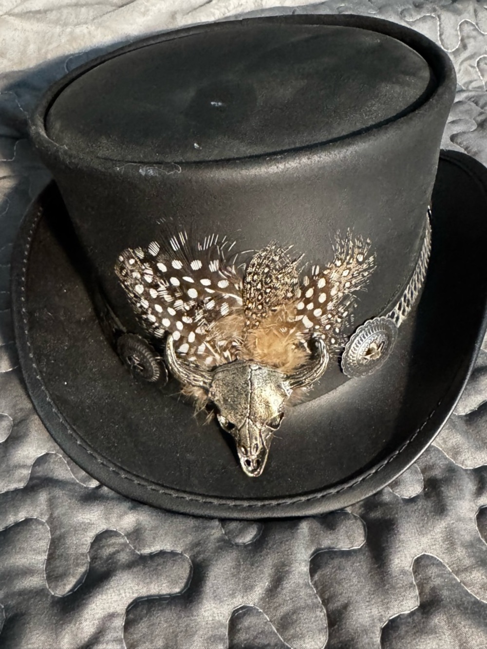 American Hatmakers ‘Marlow’ Leather Steampunk Tophat